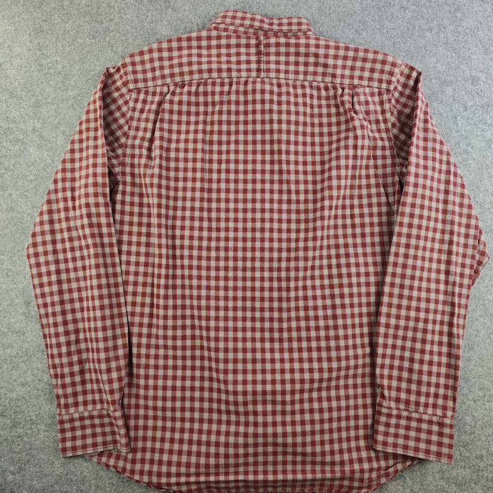 Banana Republic Shirt Mens Large Soft Wash Slim Fit Red Check Long Sleeve Button